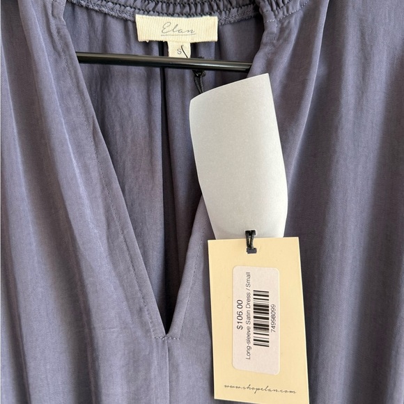 NWT Elan Tierd Satin Split Neck Women’s Maxi Dress - Picture 2 of 3